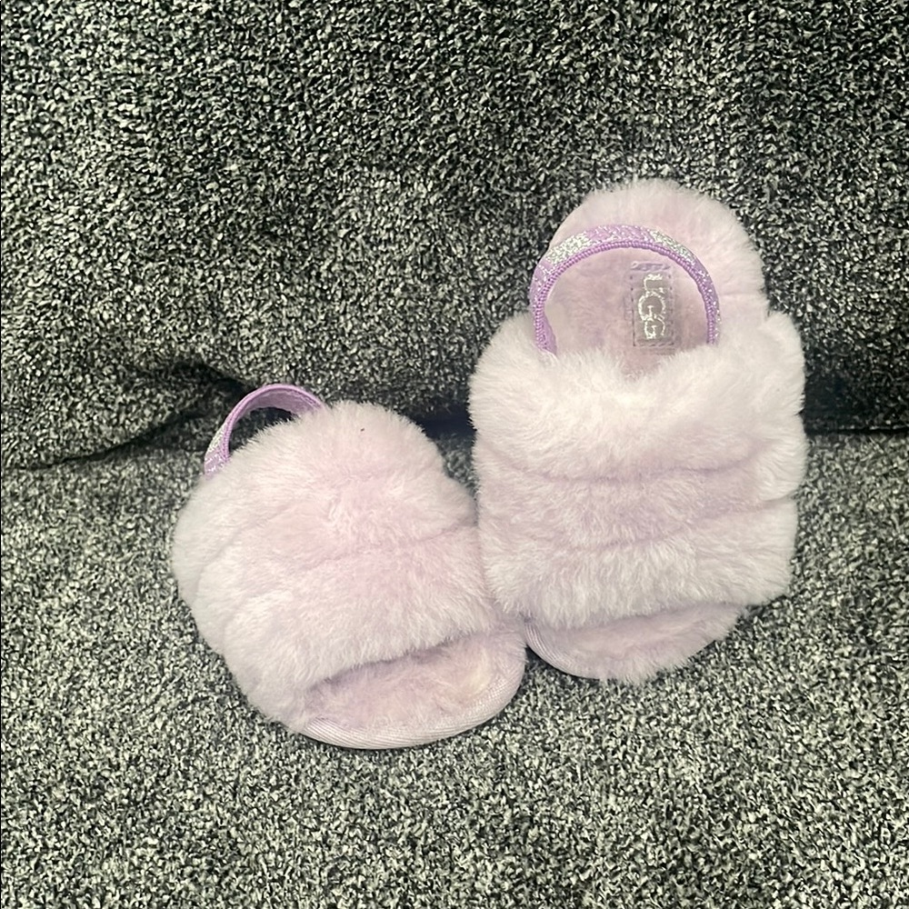 UGG Fluffy Lilac Slippers